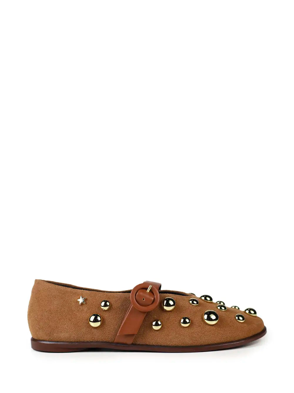 Sabrina in Brown Suede and Studs