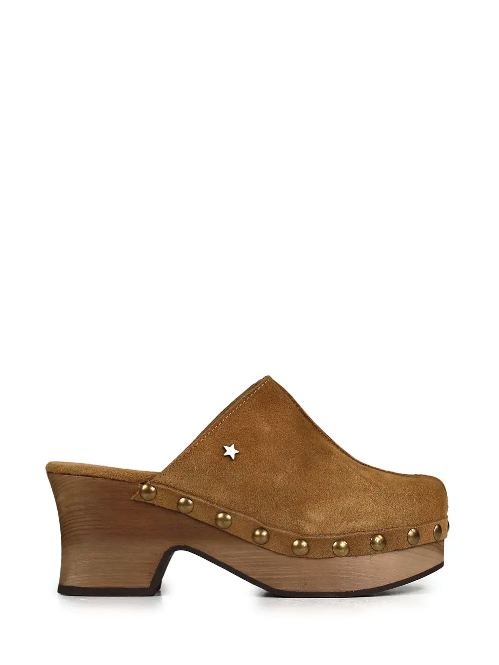 Brown Suede Block Heels with Platform
