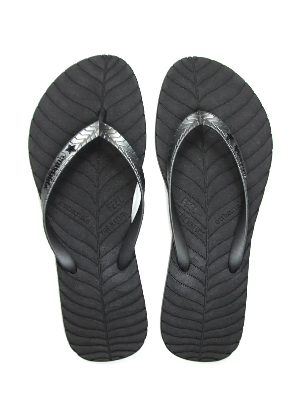 Chinelo Preto com Tira Prata