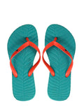 Chinelo Verde com Tira Laranja
