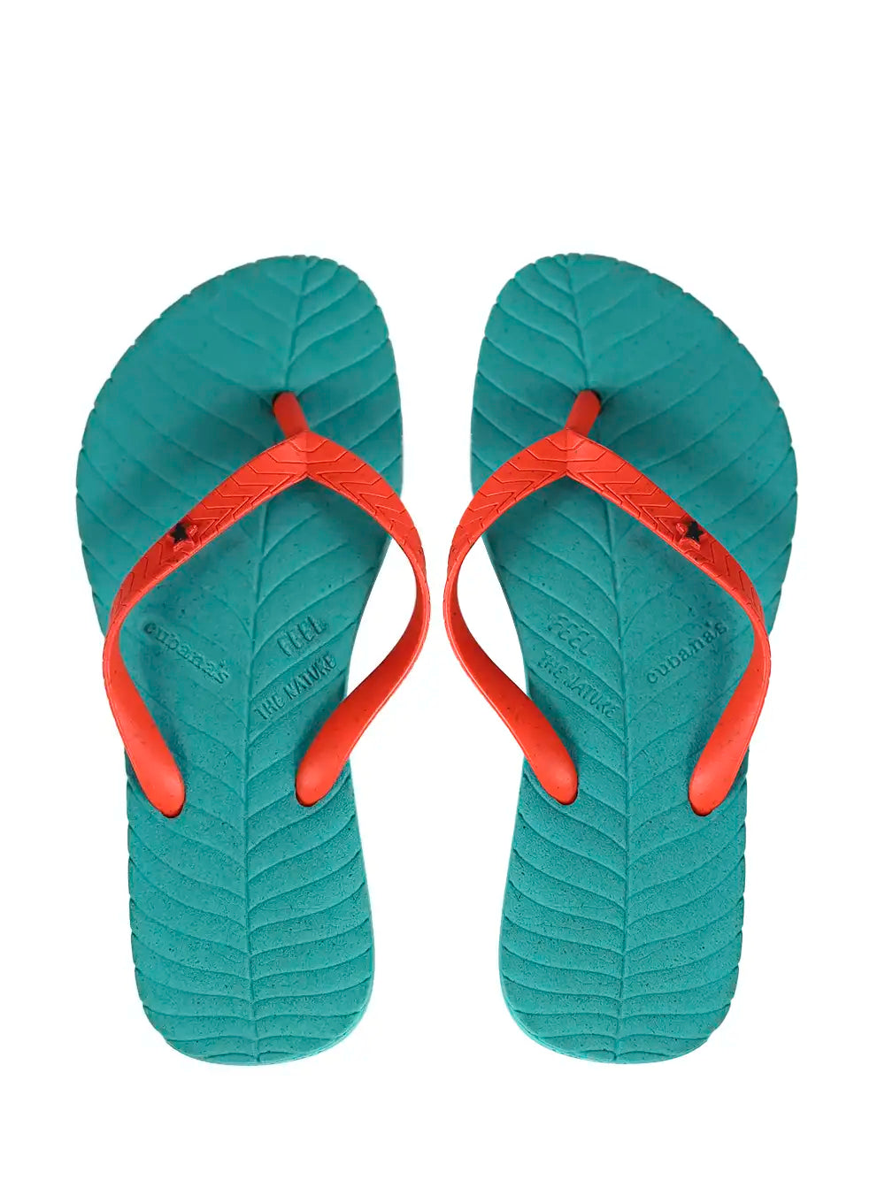 Green Flip-flops with Orange Strap