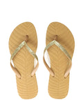 Chinelo Beige e Tira com Glitter