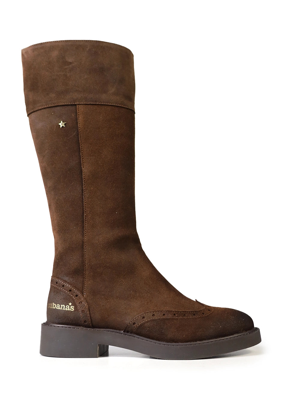 Brown Suede High-Leg Boots