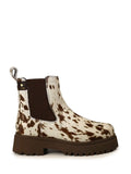 Bota Castanha em Animal Print de Vaca
