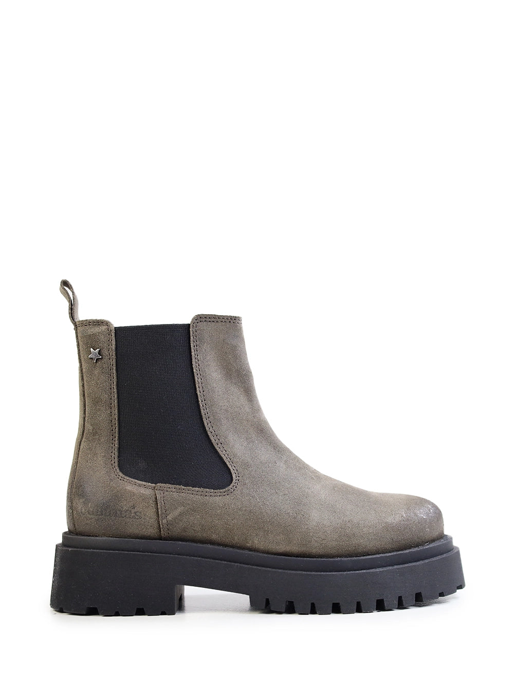 Grey Suede Boot with Lug Sole