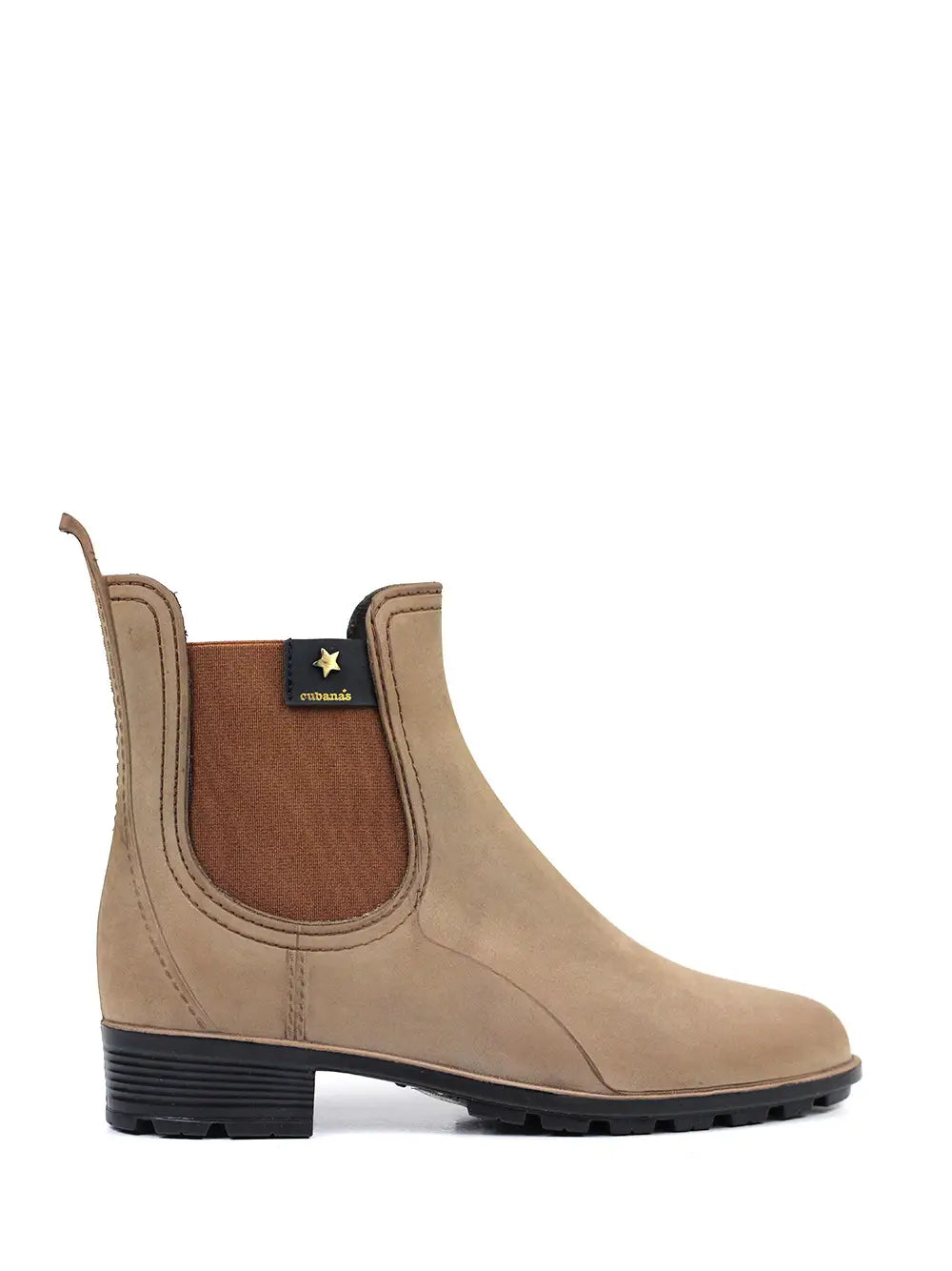 Galocha Camel com Acabamento Nobuck
