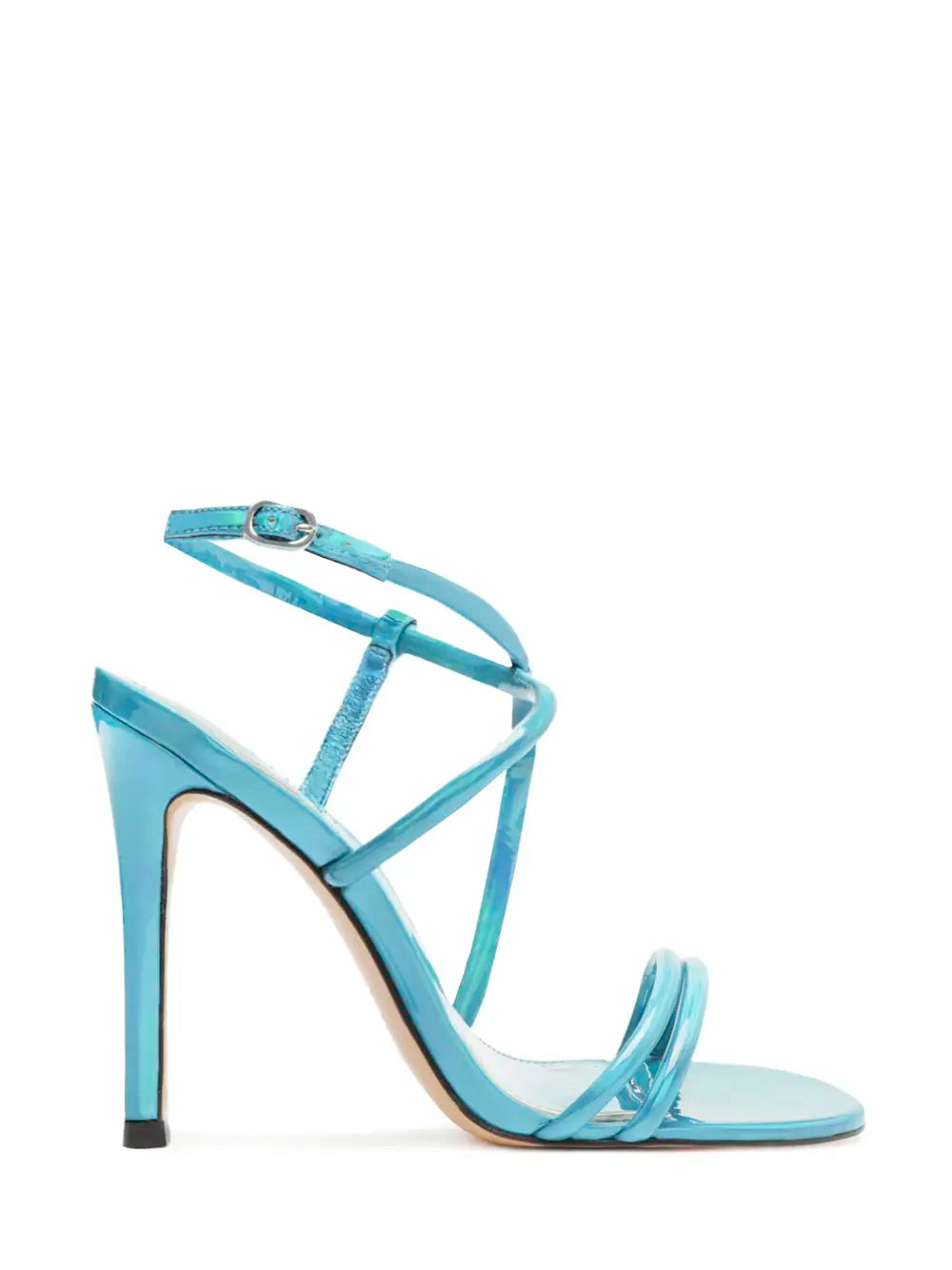 Schutz Blue Leather Multi-Strap Sandals