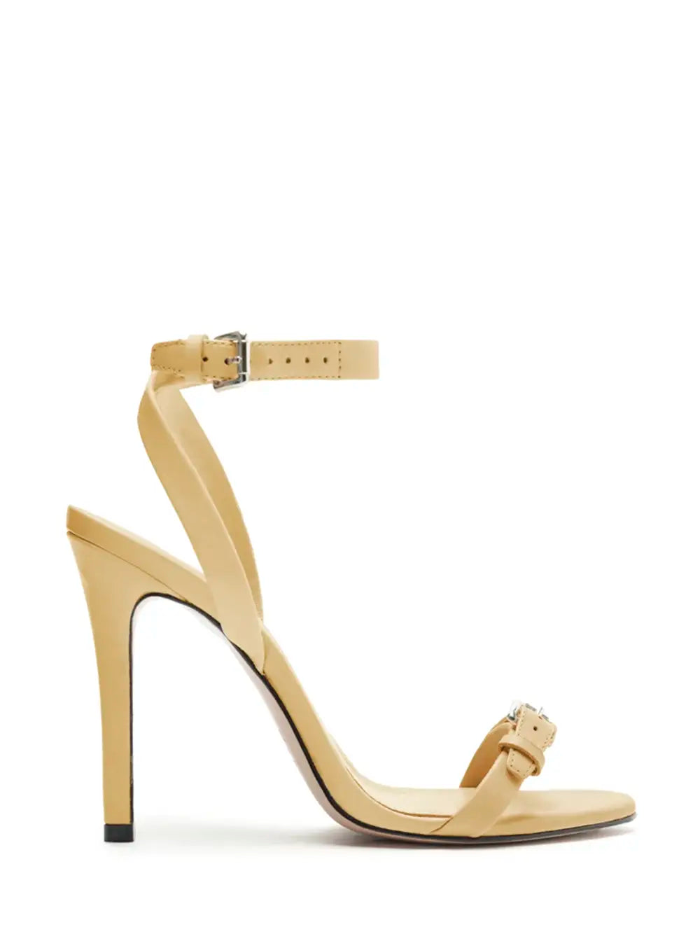 Sandália Schutz em Pele Beige e Tira com Fecho