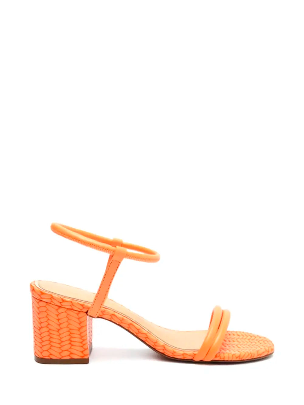Schutz Orange Textured Leather Sandals