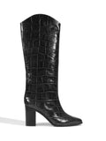 Bota Schutz em Animal Print Preto e Cano Alto