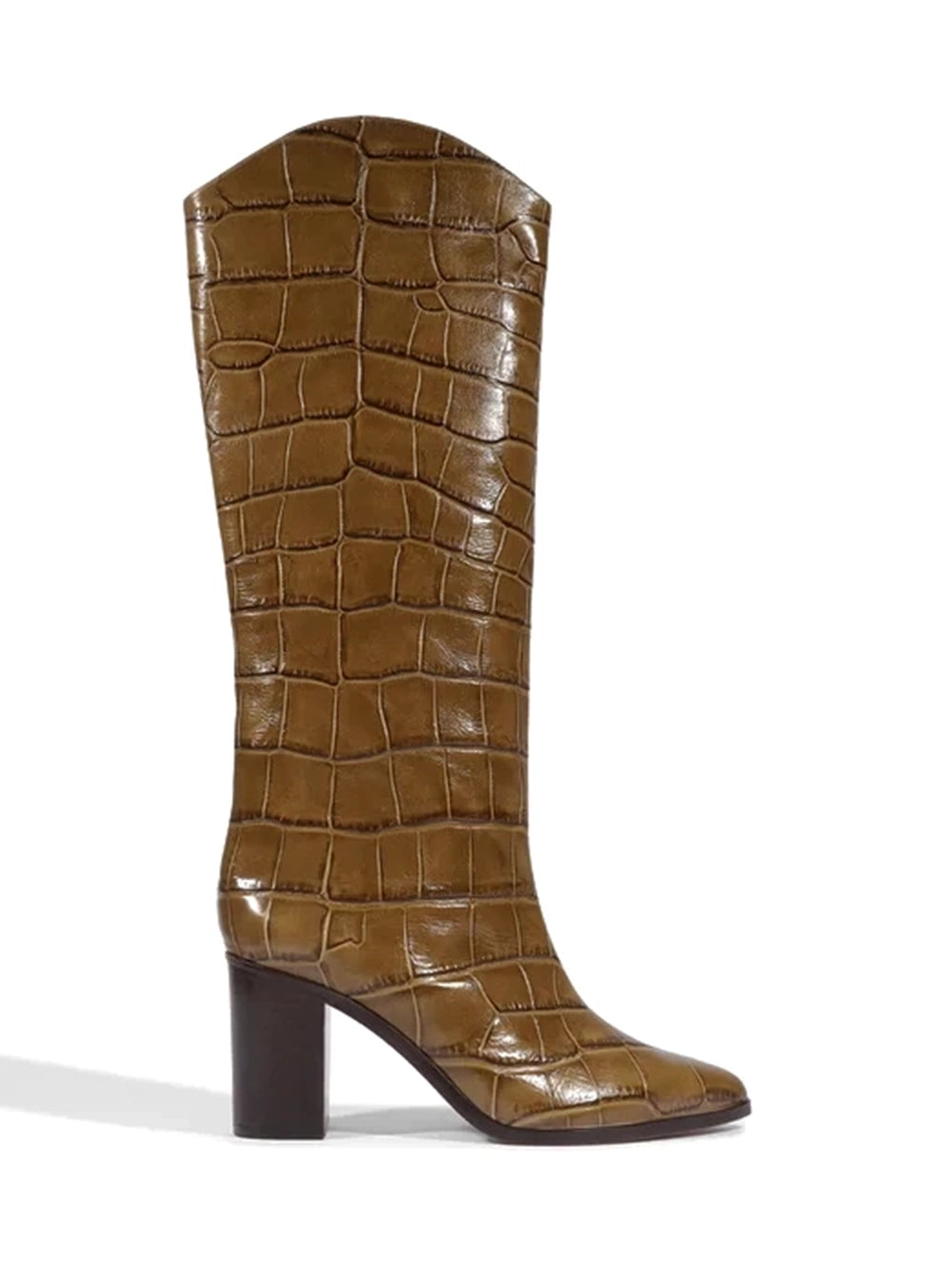 Bota Schutz em Animal Print Castanho e Cano Alto
