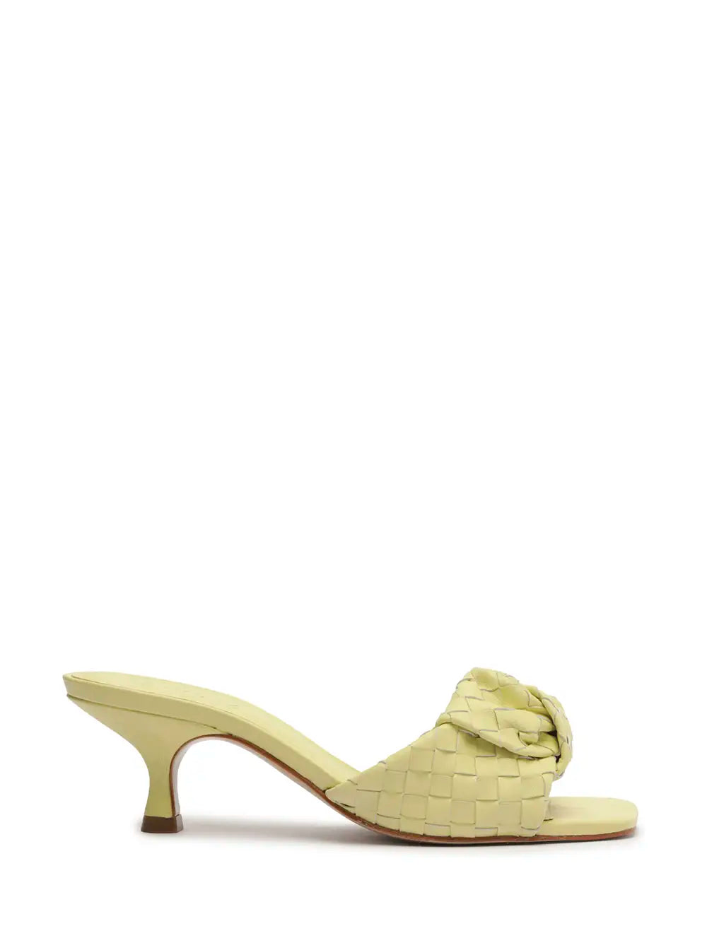 Schutz Yellow Leather Mule with Knot