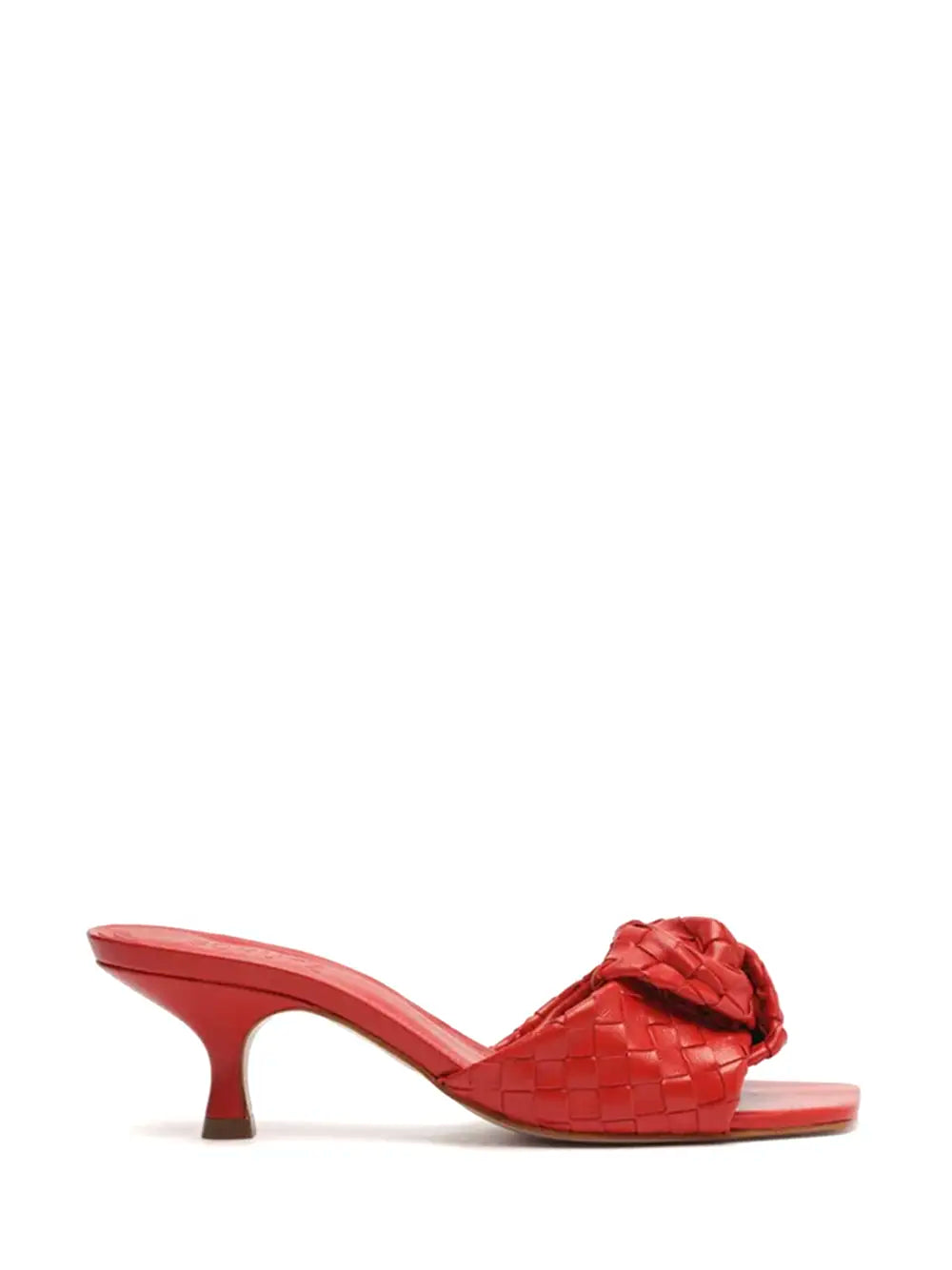 Schutz Red Leather Mule with Knot