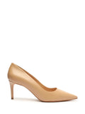 Scarpin Schutz em Pele Beige e Biqueira Fina
