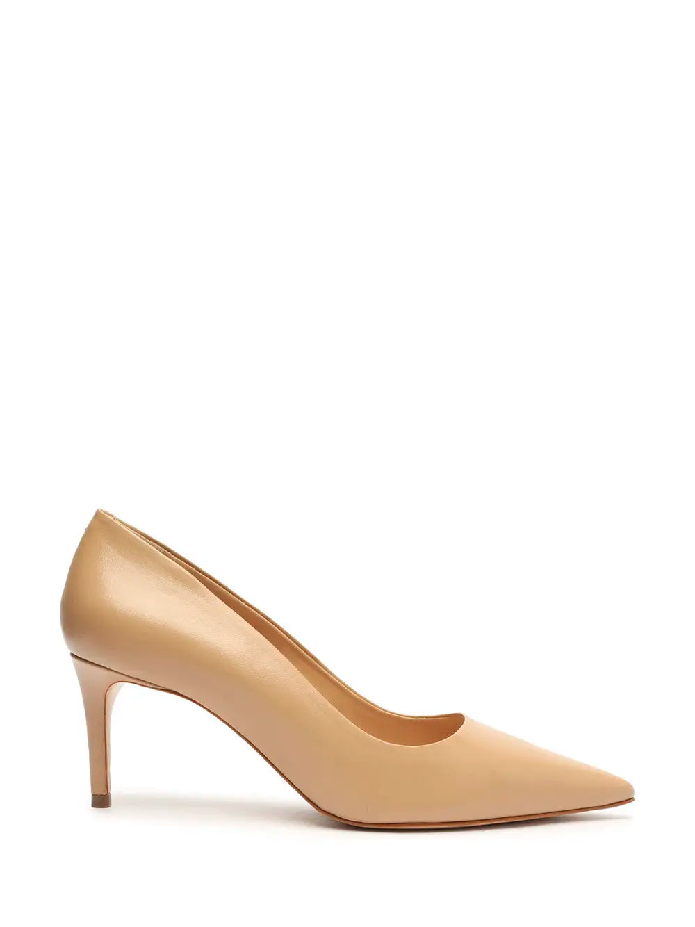 Schutz Beige Leather Pumps with Thin Toe
