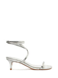 Schutz Silver Leather Multi-Strap Sandals