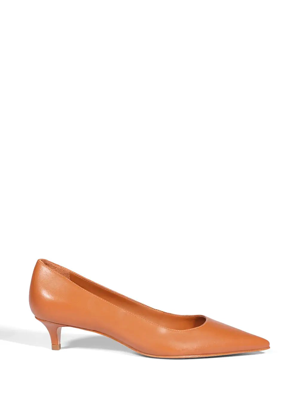 Scarpin Schutz em Pele Castanha e Salto Baixo