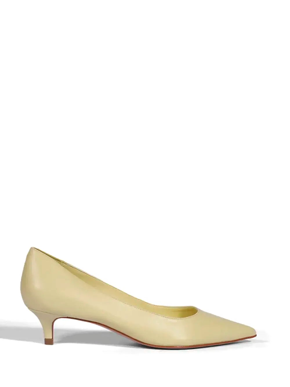 Scarpin Schutz em Pele Amarela e Salto Baixo
