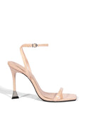Sandália Schutz em Pele Beige e Salto com Strass
