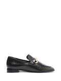 Loafer Preto Schutz em Pele com Pormenor em Dourado