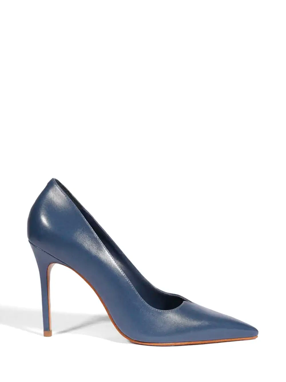 Scarpin Schutz em Pele Azul Escuro e Salto Alto