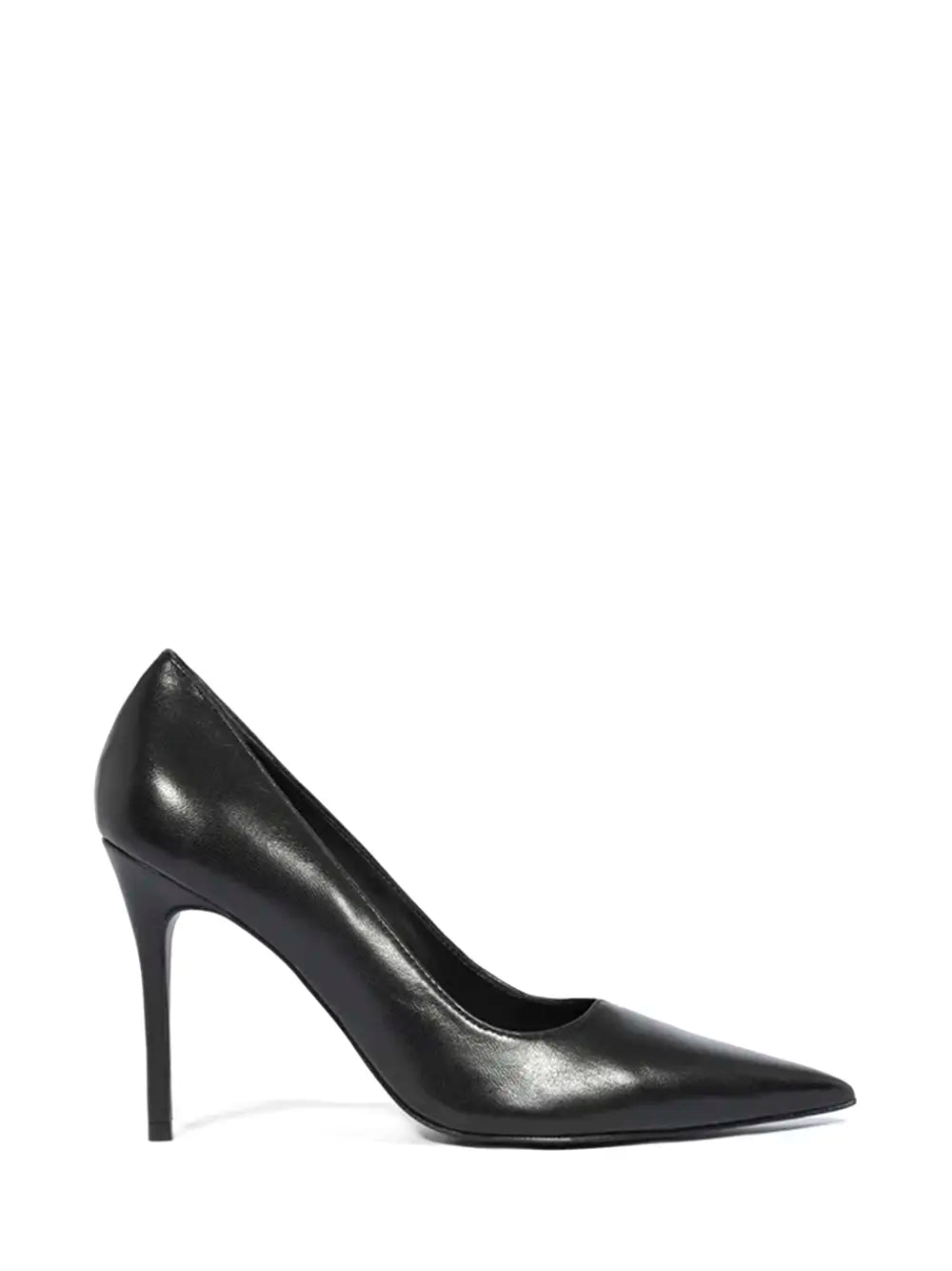 Scarpin Schutz Preto em Pele e Salto Alto