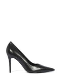 Scarpin Schutz Preto em Pele e Salto Alto