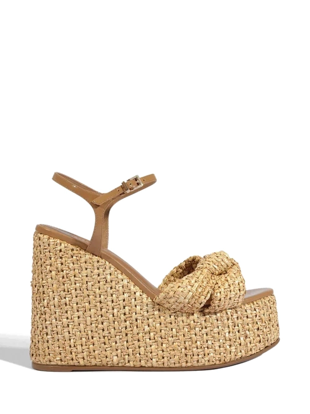 Sandália Plataforma em Ráfia Beige
