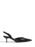 Scarpin Schutz Preto em Pele e Tira