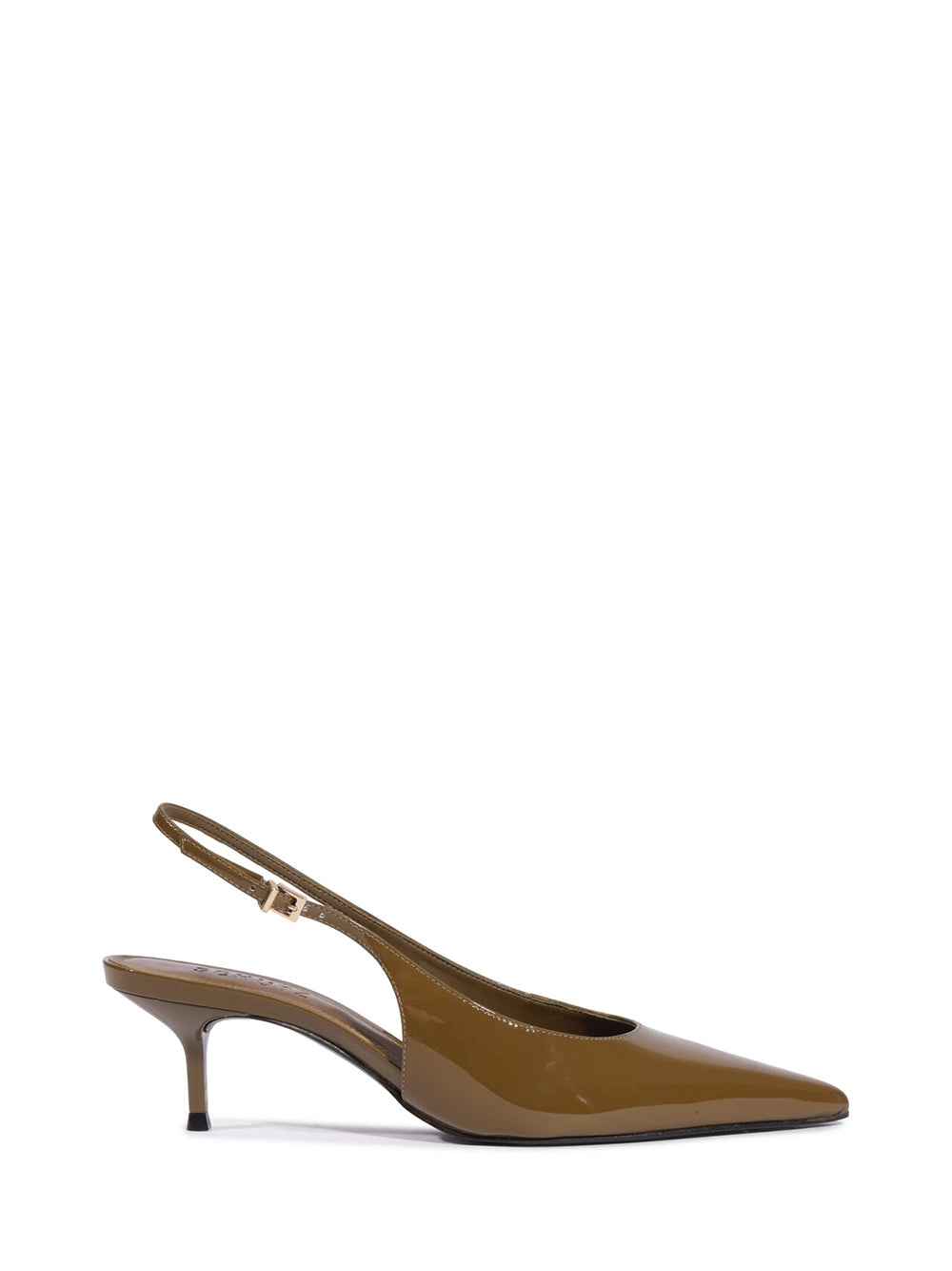 Scarpin Schutz Slingback em Pele Castanha