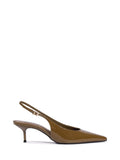 Scarpin Schutz Slingback em Pele Castanha