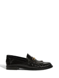 Loafer Schutz Preto em Pele e Metal
