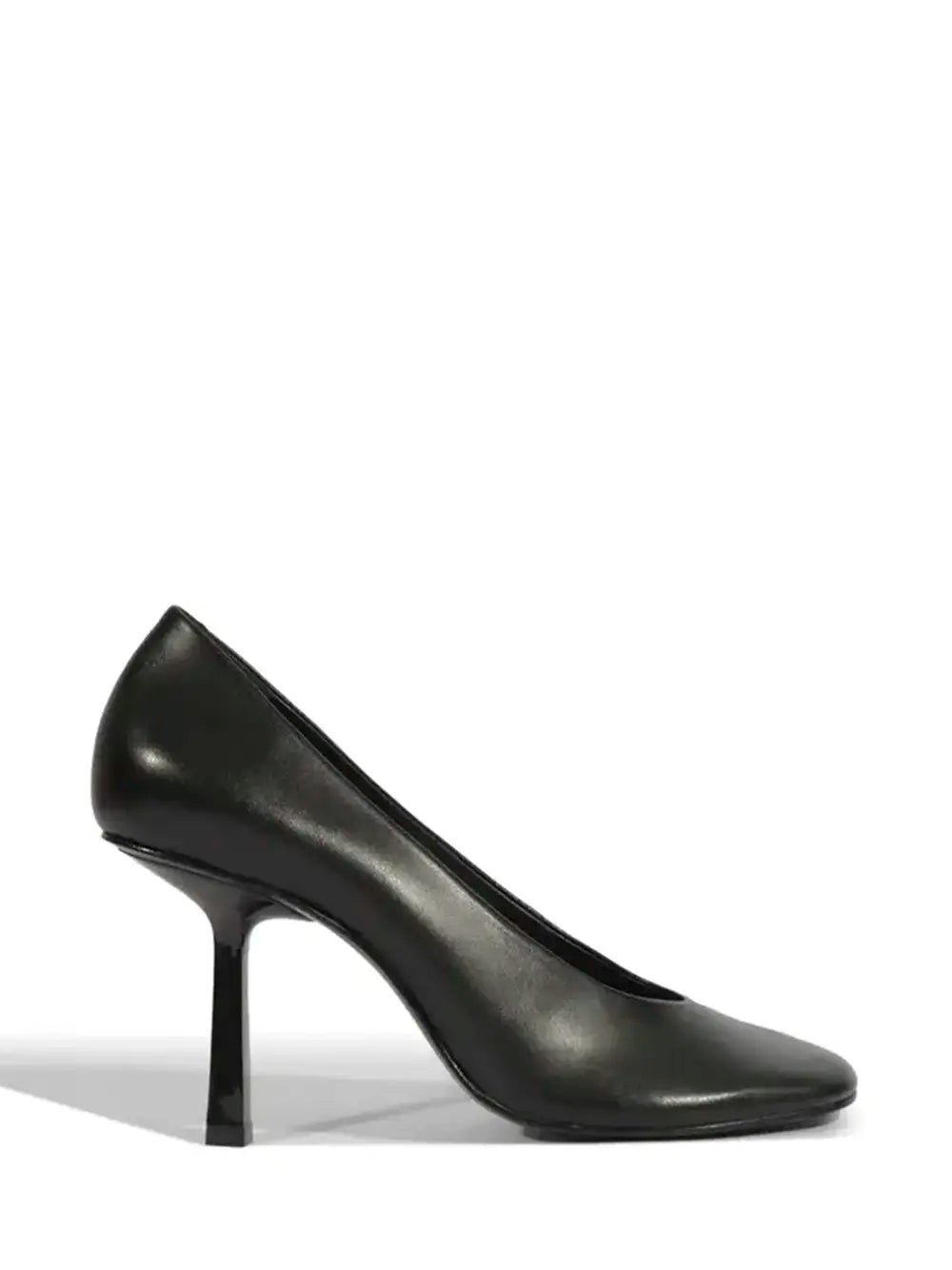 Schutz Black Leather Rounded Toe Pumps