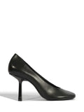 Schutz Black Leather Rounded Toe Pumps