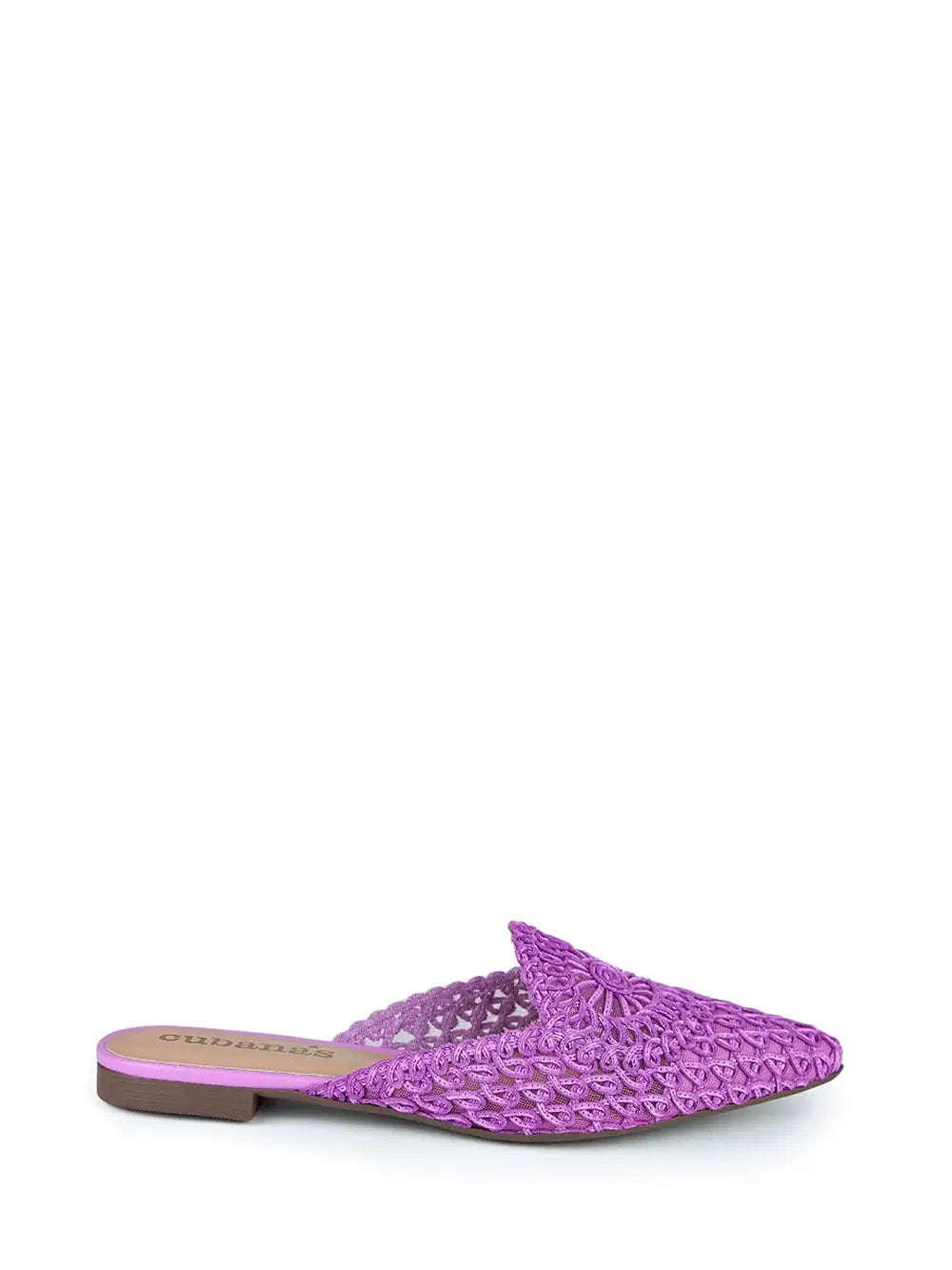 Mule em Crochet Rosa e Biqueira Fina