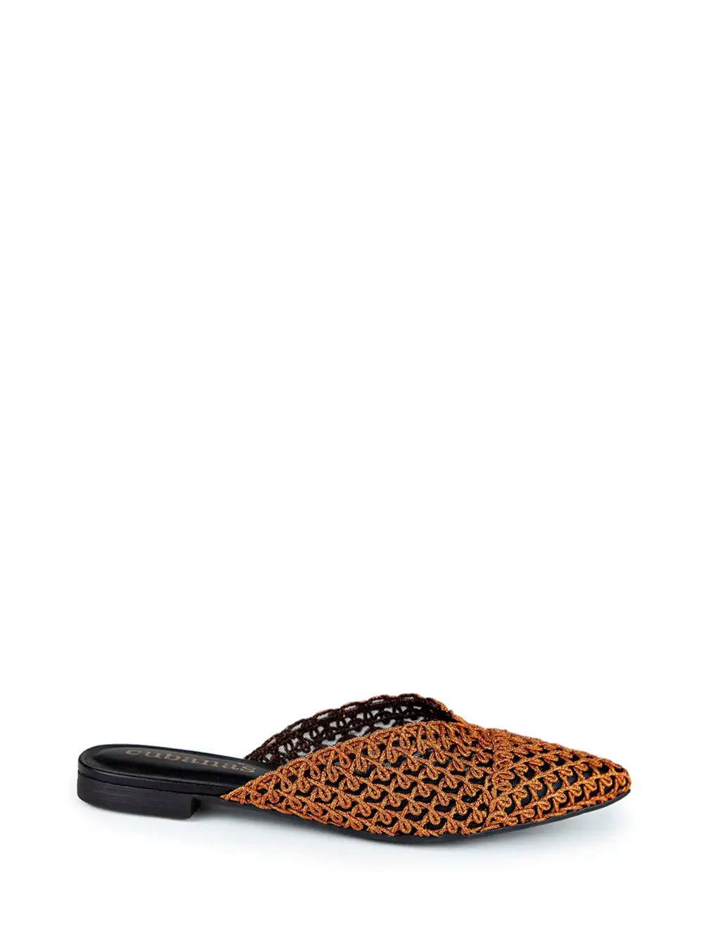 Brown Crochet Mule with Pointed Toe