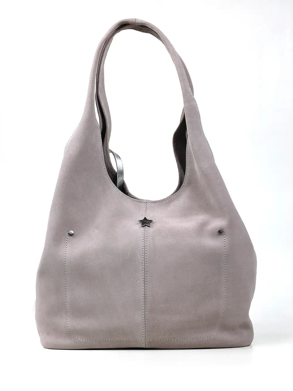 Mala de Ombro Shopper em Camurça Cinza