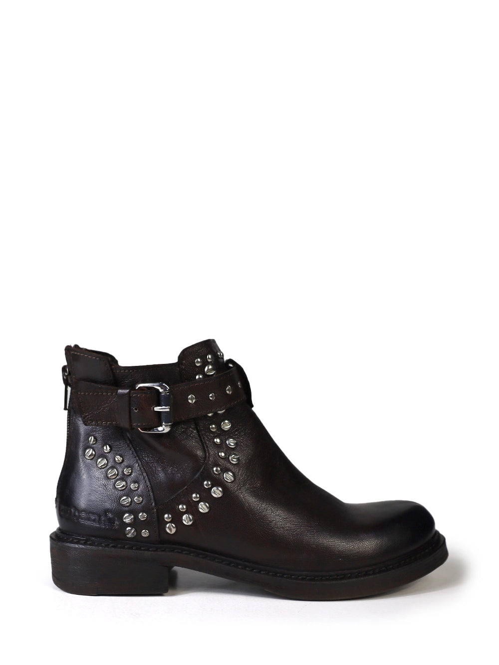 Bota Castanha Escura com Tachas