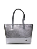 Mala Shopper em Pele Metalizada Prata