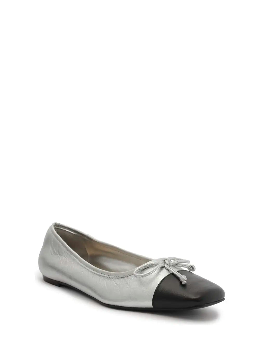 Sabrina Arezzo in Silver Leather with Black Toecap
