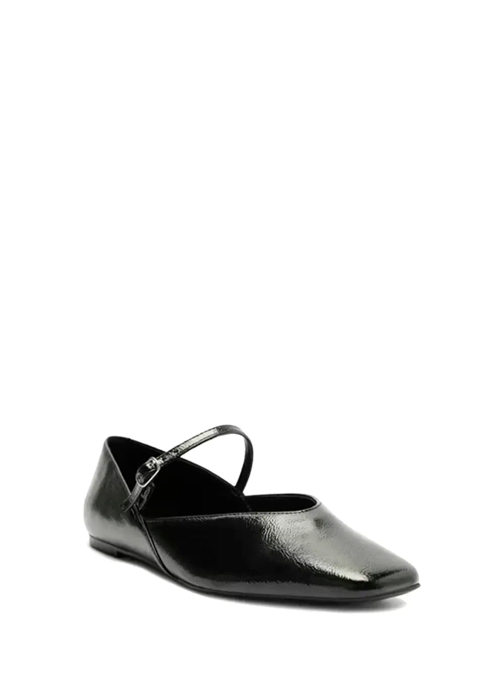 Sabrina Black Arezzo Leather Square Toe Shoes