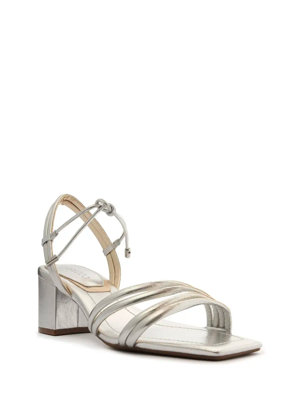 Arezzo Silver Leather Multi-Strap Sandal