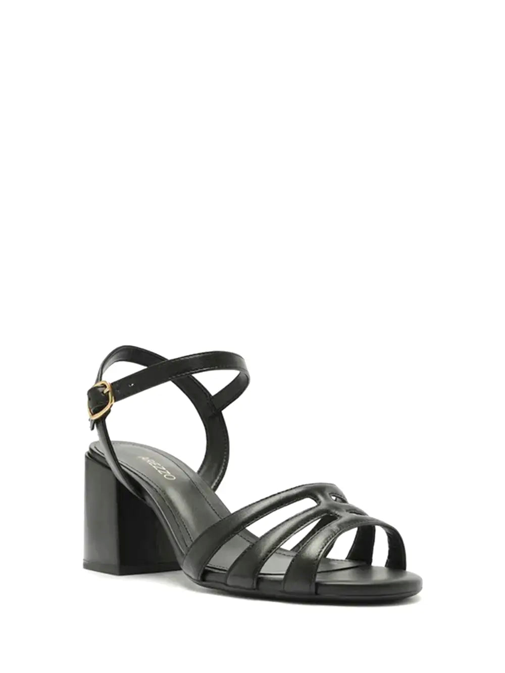 Arezzo Black Leather Multi-Strap Sandals