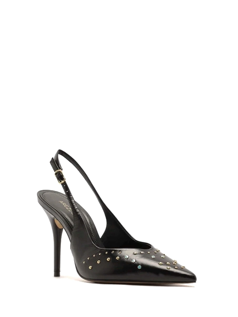 Scarpin Preto em Pele com Tachas