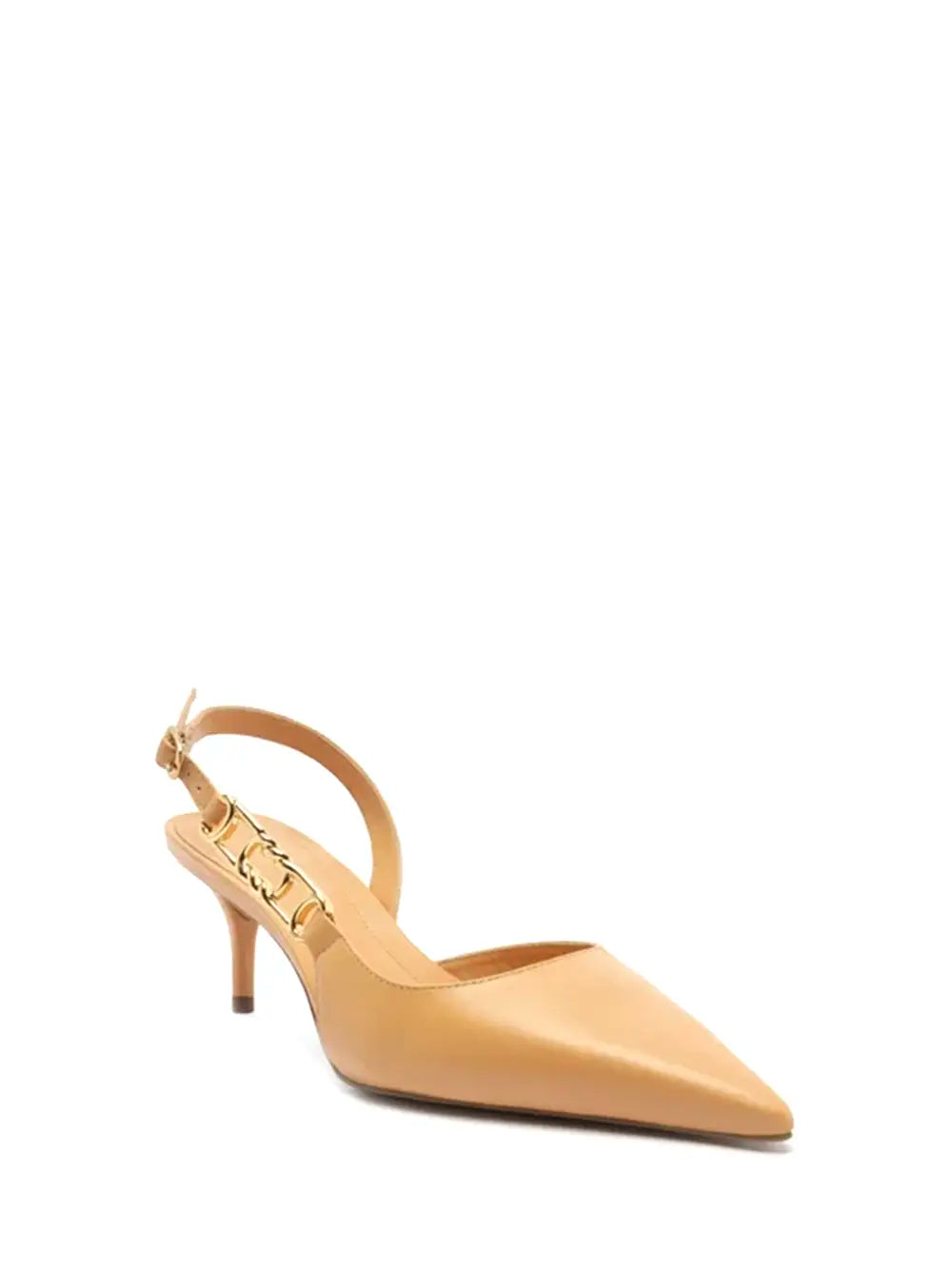 Scarpin Arezzo em Pele Beige e Salto Alto Fino