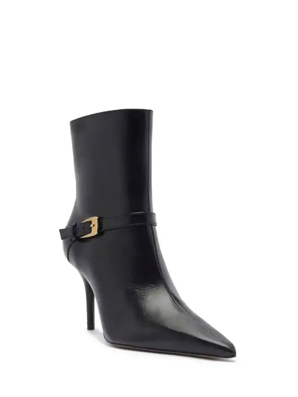 Black Leather Boot with Buckle