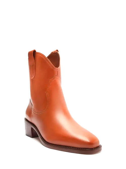 Arezzo Western Boot in Brown Leather
