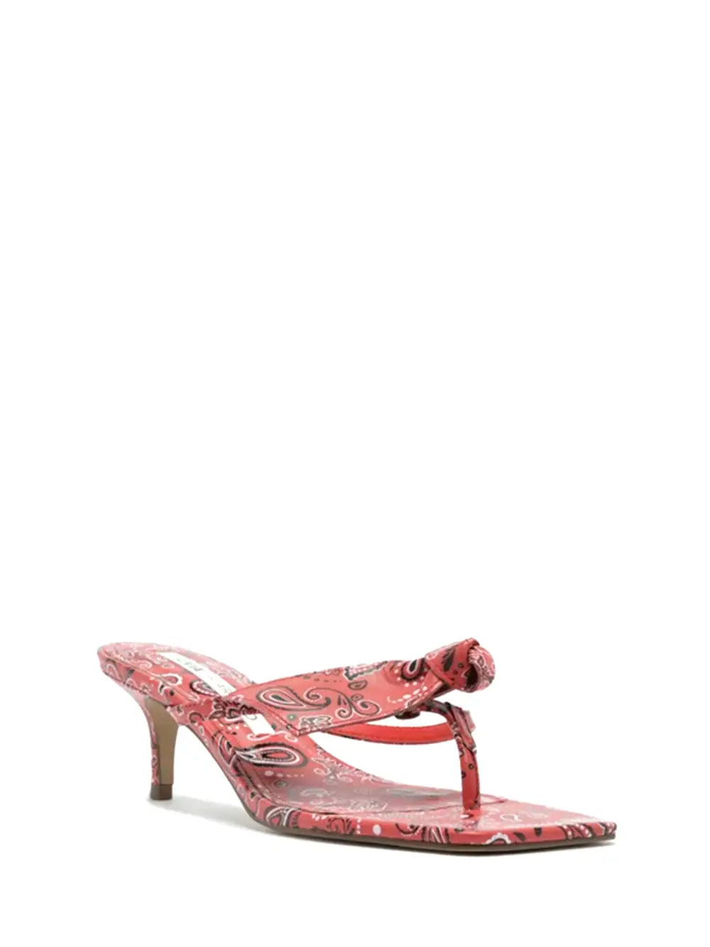 Arezzo Red Paisley Print Sandals