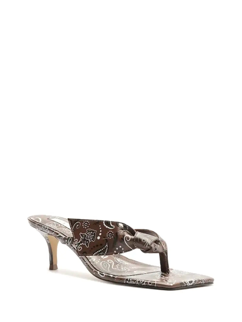 Arezzo Paisley Print Brown Sandal