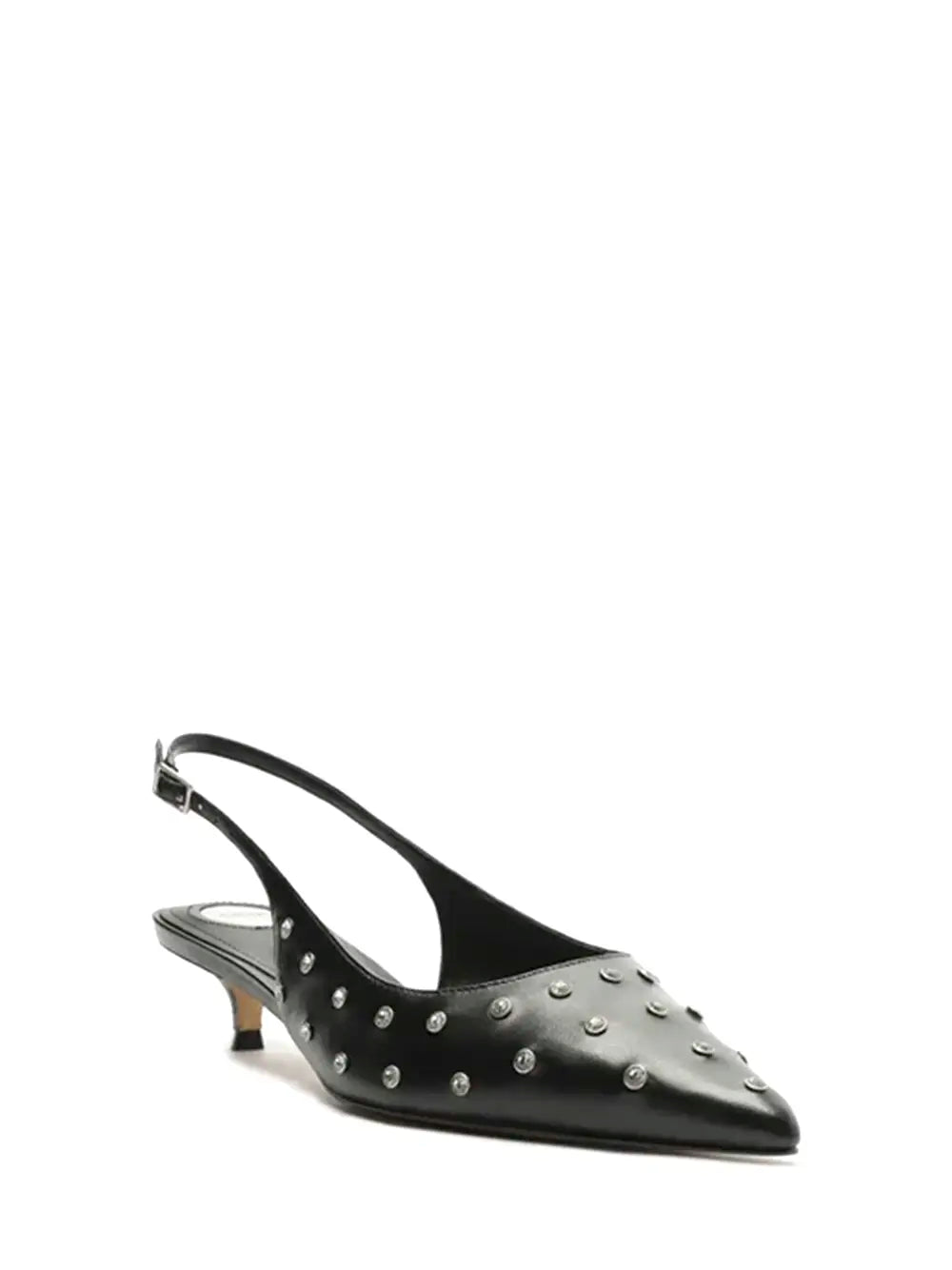 Scarpin Arezzo Preto em Pele com Tachinhas